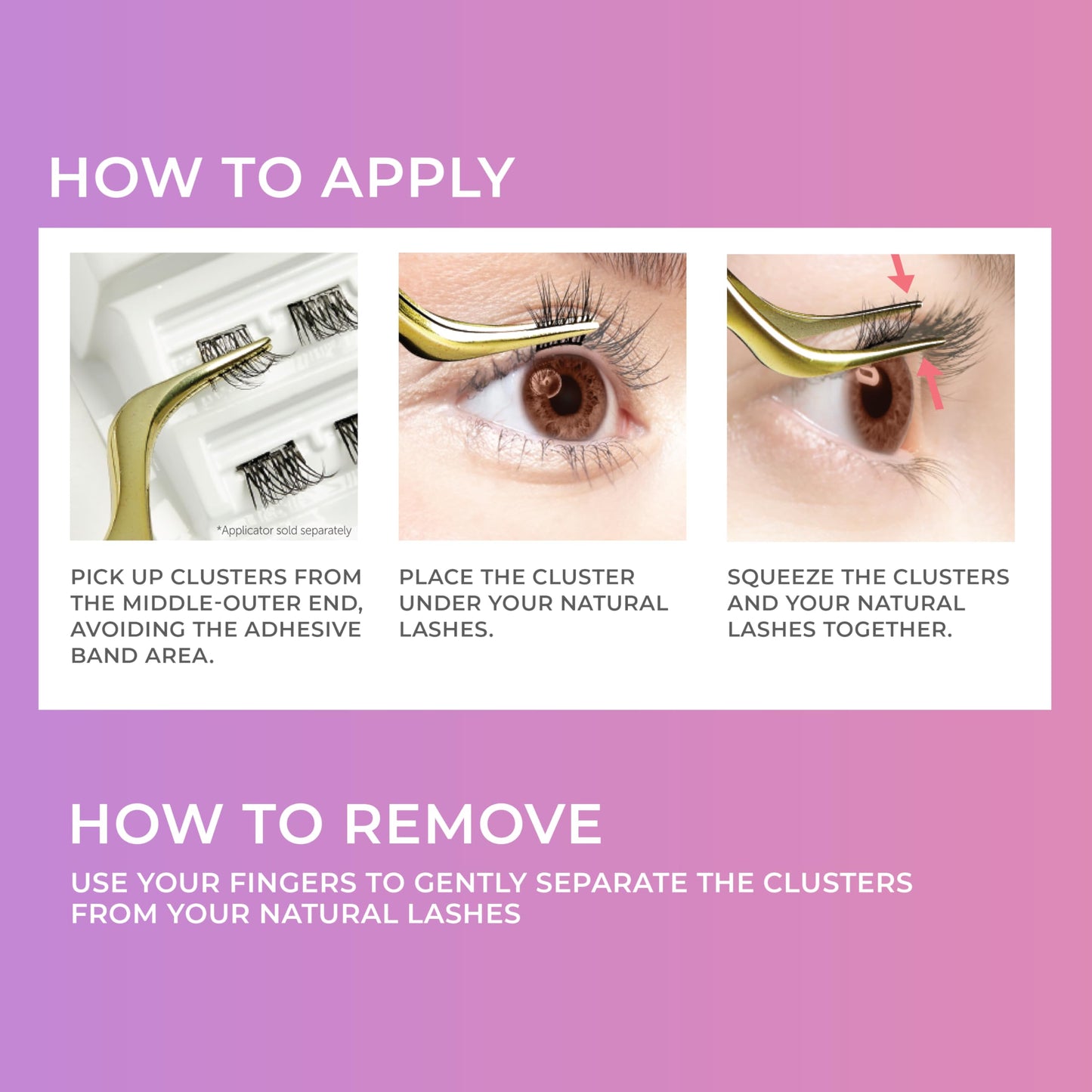 imPRESS Press-On Falsies Eyelash Clusters, Natural, Authentic