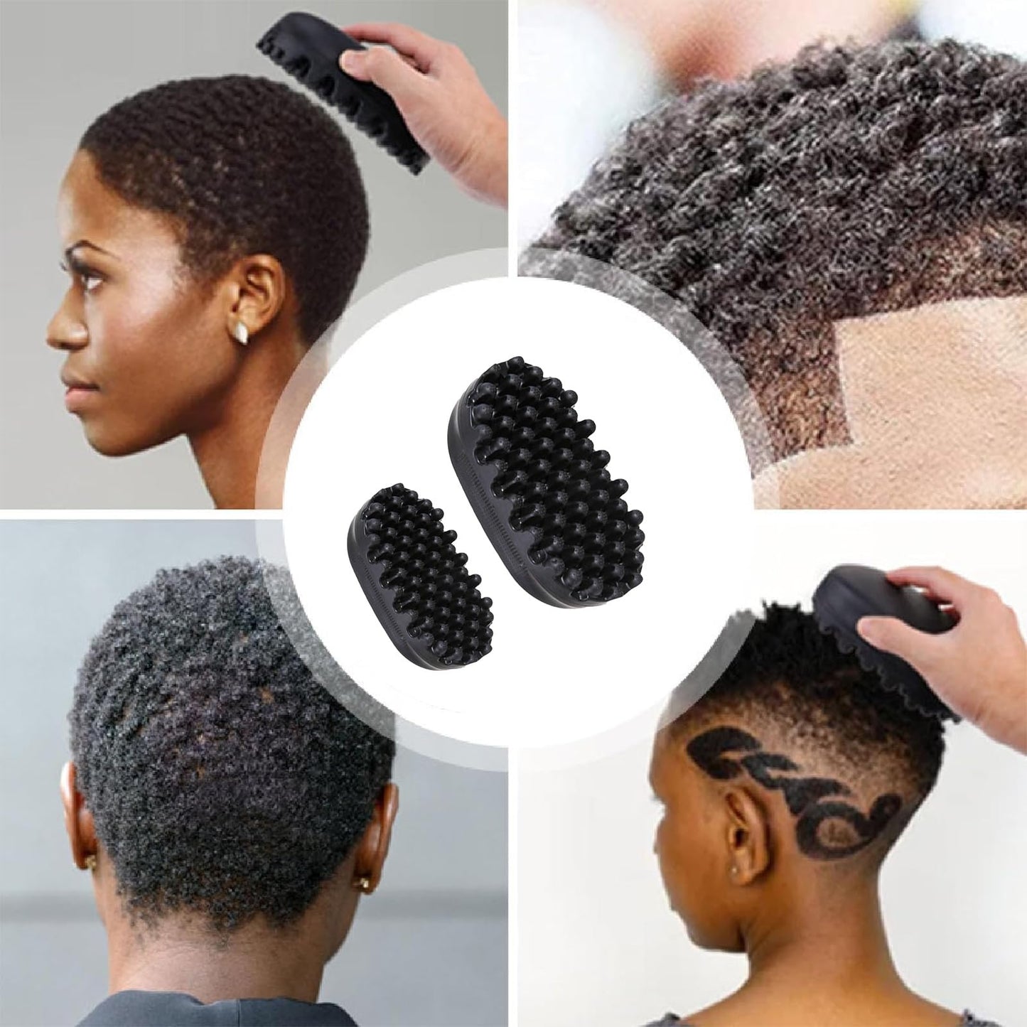 ARROMI 2 PCS Twist King, Hair Sponge for Curls, Black Styling Brushes for Afro and Curly Hair, Professional Twist Styler Set, Perfect for Home and Salon Use, Includes Large and Small Sizes
