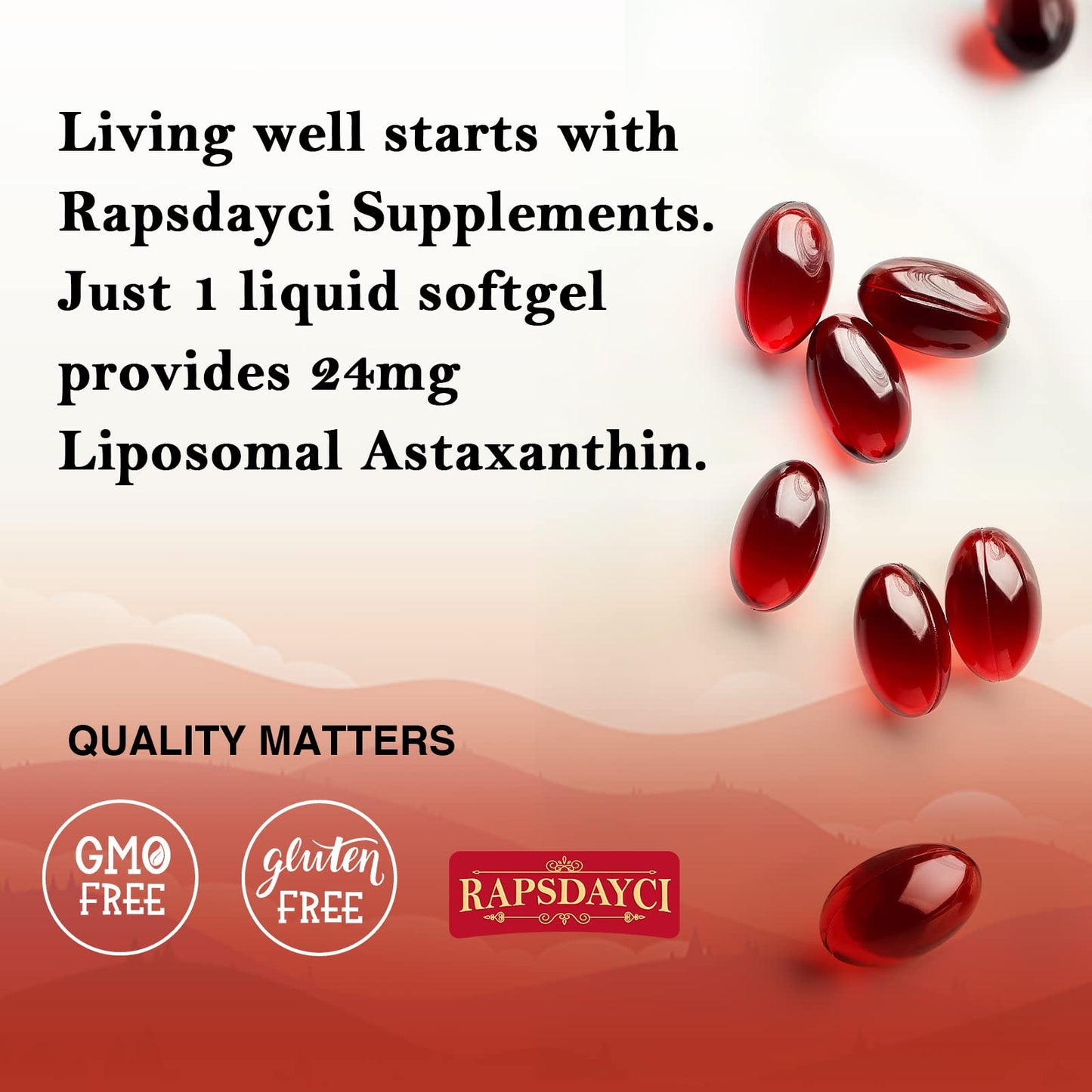 Liposomal Astaxanthin Supplement 24mg Per Serving, Powerful Antioxidant Formula Than VIT C, Eye & Immune Health Support, Superior Absorption (180 Count (Pack of 3))