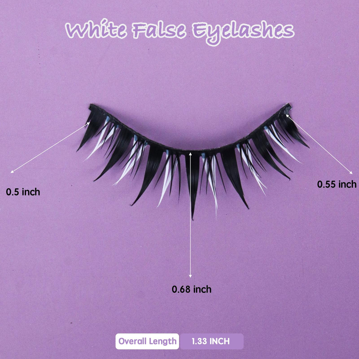 Klfoho Manga Lashes Natural Wet Look Wispy Spiky Lashes Anime Eyelashes Wispy Natural Lashes Extension Strip Japanese Style Fake Eye Lashes Handmade (Black White 3 Pairs)