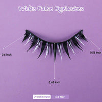 Klfoho Manga Lashes Natural Wet Look Wispy Spiky Lashes Anime Eyelashes Wispy Natural Lashes Extension Strip Japanese Style Fake Eye Lashes Handmade (Black White 3 Pairs)
