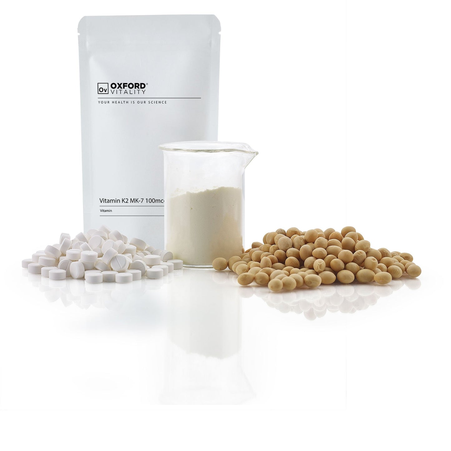 Ov OXFORD VITALITY Vitamin K2 (Mk-7) Tablets | 100 mcg | 500 Tablets | Oxford Vitality UK