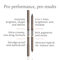 Studio 10 l-Lift Longwear Eyeliner - High Pigment, Smudge Proof Eyeliner Pencil - 3-in-1 Liner, Brightener & Shadow Eye Pencil - Best Eyeliner for Older Skin (Shade - Pewter)