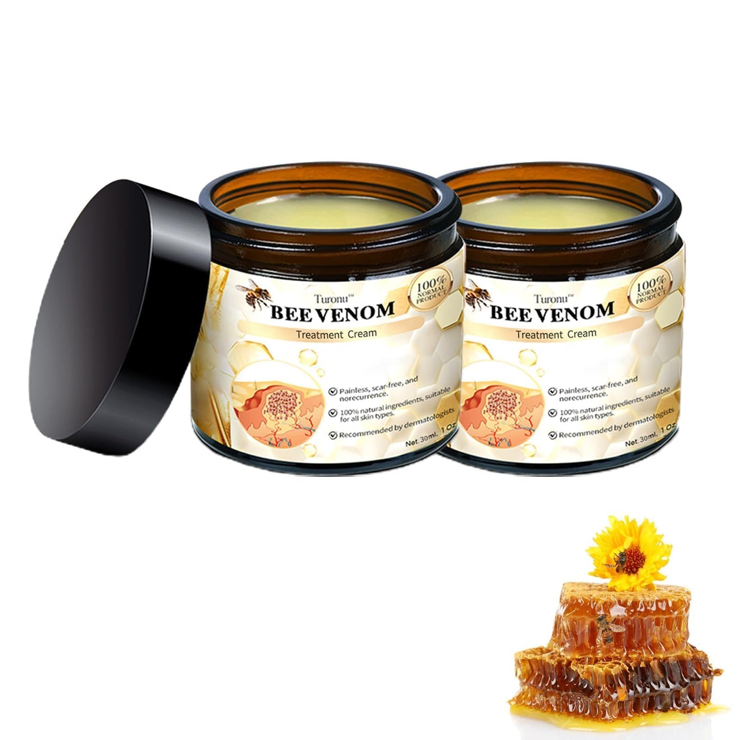 DEJIN 2 Pcs Bee Venom Skin Treatment Cream, Professional Repair and Moisturizing Gel, Hydrating New Formula for All Skin Types