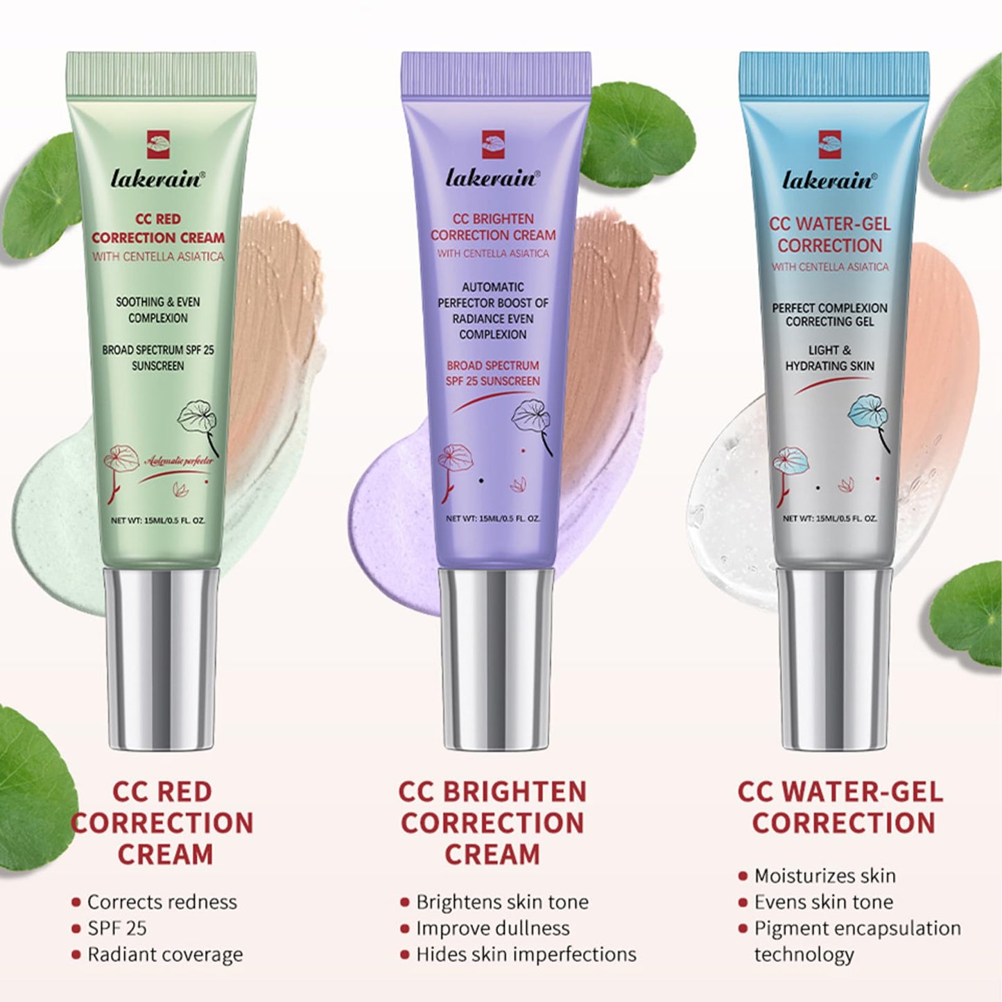 Shefave CC Red Correct With Centella Asiatica, Cc Cream Foundation - Green Colour Corrector, Tinted Spf 25, Colour Changing Foundation, Green Concealer For Redness - Balance Skin Tone & Reduce Redness