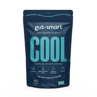 Gut - Smart Gut–Smart COOL, 60 x Chewable Tablets, Heartburn Relief, Antacid, Natural Supplements for Healthy Digestion, Contains Slippery Elm, Marshmallow Root, Calcium and Biotin, POCKET TIN Included