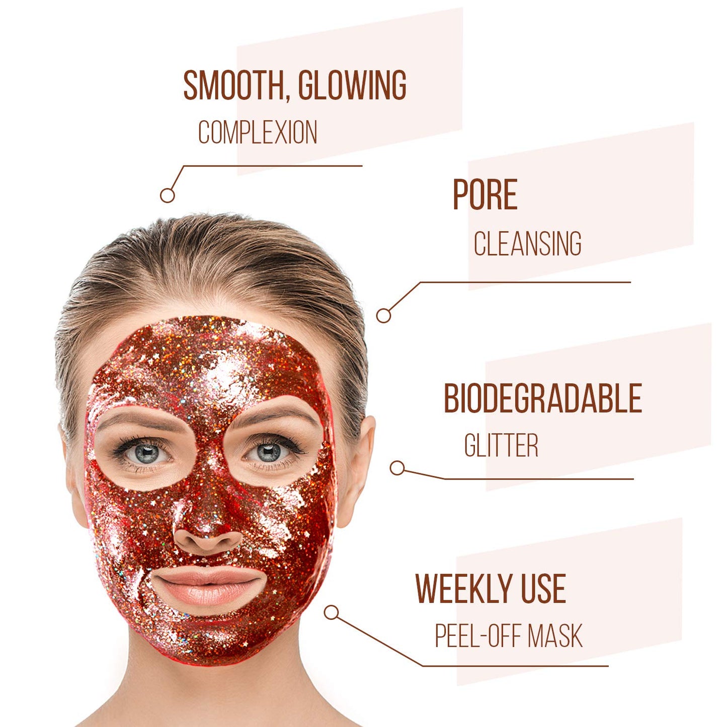 7th Heaven Clean Pores Radiant Skin, Stardust Galactic Gold Peel-Off Mask, With The Infusion of witch hazel, willow herb, tea tree and a sprinkle of biodegradable glitter, 10g