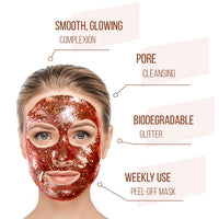 7th Heaven Clean Pores Radiant Skin, Stardust Galactic Gold Peel-Off Mask, With The Infusion of witch hazel, willow herb, tea tree and a sprinkle of biodegradable glitter, 10g