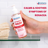 Grahams Natural Anti Redness Face Wash for Rosacea - Facial Cleanser for Redness-Prone, Sensitive Skin (1 x 125ml)