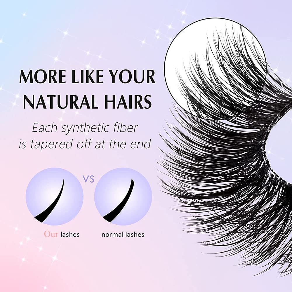 ZDHSOY 10 Pairs False Eyelashes - Russian Strip Lashes,Thick DD Curl Fluffy Wispy Faux Mink Lashes Reusable Natural Soft Eye Lashes (D-002)