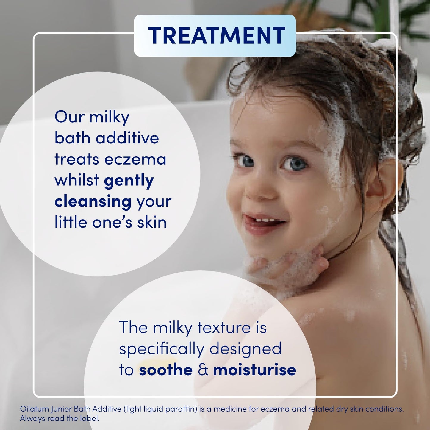 Oilatum Junior Bath Additive, Eczema and Dry Skin Emollient, Soothing and Hydrating Formula for Sensitive, Itchy Skin, Dermatologist Recommended Relief for Kids, 1 x 300ml