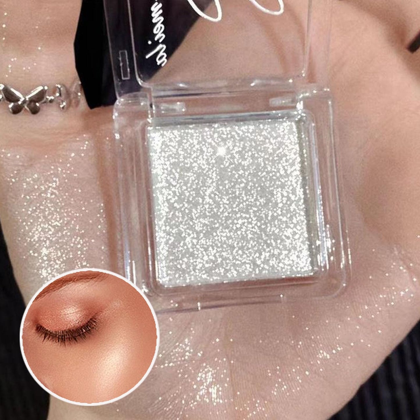 LYNTYAOU Highlighter Powder, Diamond Shine Highlighter, Glitter Face Highlighter Palette, Sparkly Waterproof Long Lasting Lightweight Colors for Highlighting and Contouring Makeup Palette