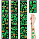 Boerni St.Patrick'S Day Temporary Tattoos,10 Sheets Luminous Shamrock Temporary Tattoo Glow in The Dark Stickers for Kids & Adults Irish St Patricks Day Decorations Accessories