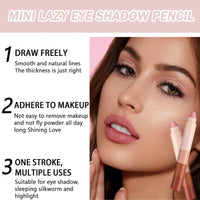 Eye Shadow Stick - 5-in-1 Velvet & Matte Makeup Eyeshadow Stick, Long-Lasting Creamy Formula, Eyeshadow Pencil Includes Shimmer & Matte Finishes for Effortless Glam, Easy to Carry Combination Design