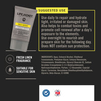 LIFEJACKET LifeJacket Daily Repair Moisturiser - Overnight Hydration Face Cream, Anti-Ageing, Anti Wrinkle, Light, Non-greasy, Cruelty free, Clinically Approved for Sensitive and Dry Skin (100ml (Pack of 1))