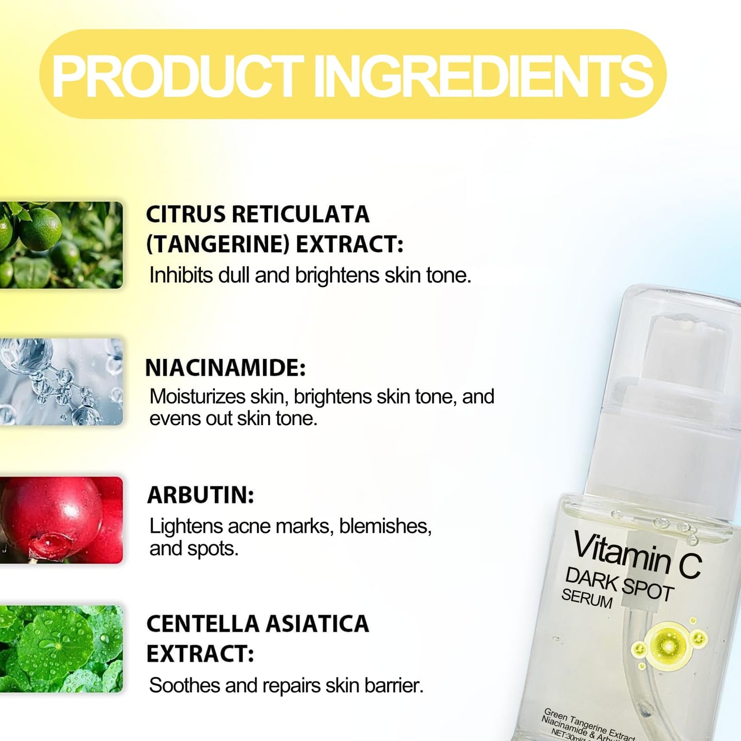 TBeautfave 2PCS Vitamin C Dark Spot Serum – Vitamin C Serum for Face,Brightening Serums for Women,Correcting Glow Serum With Niacinamide,Anti-Dark Spots,Fine Lines&Wrinkle,Korean Skincare,30ml