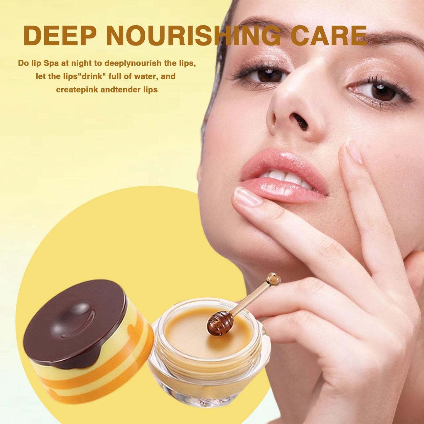 XdealCozyxc 4PCS Honey Lip Balm Uk Lip, Bee Honey Lip Balm for 24h Moisture & Wrinkle Repair