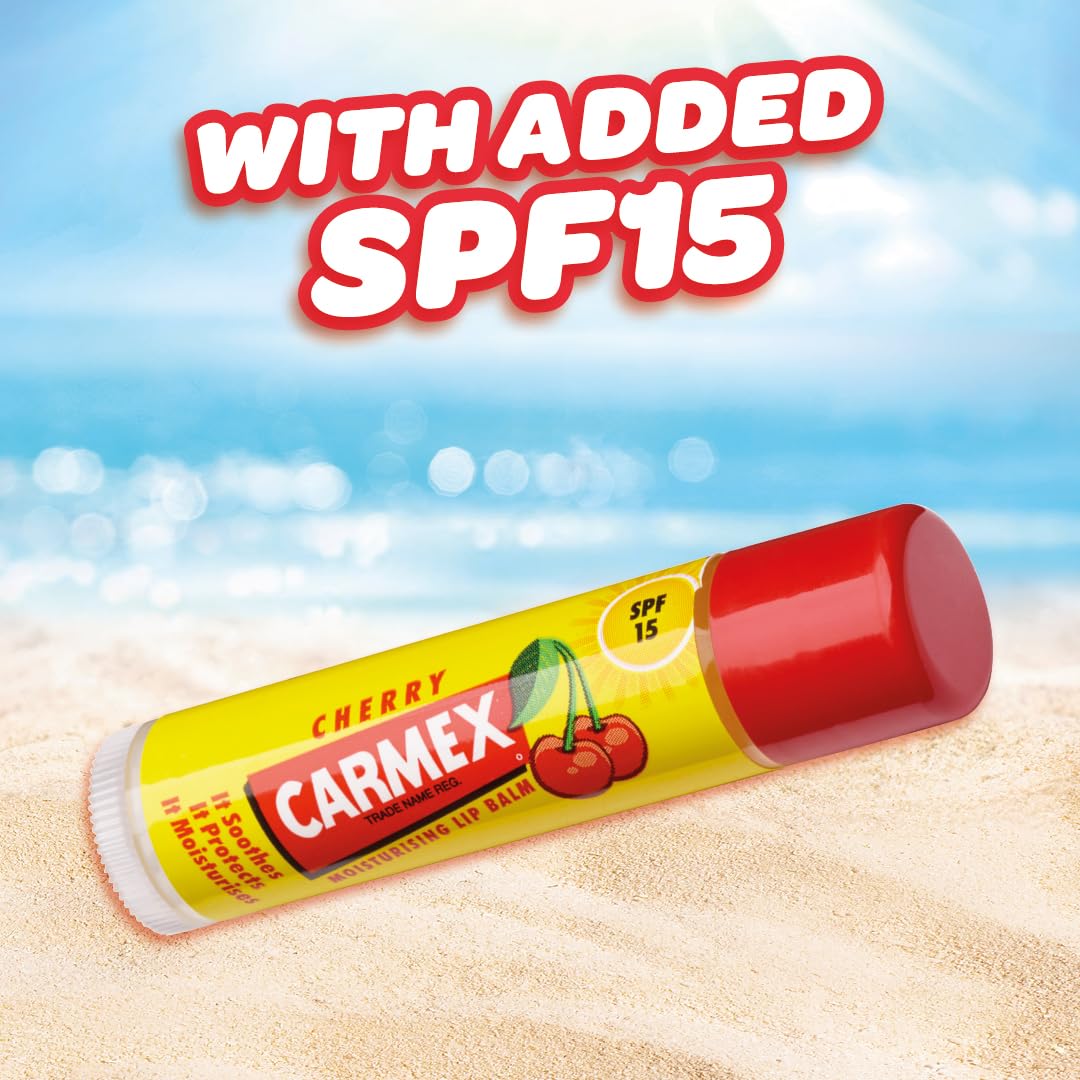 Carmex CARMEX Cherry Moisturising Lip Balm Click Stick for Soft, Protected Lips (4.25g – Pack of 1)