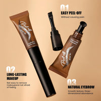 ShunJian Tat/too Eye Brow Peel Off,Peel Off Eyebrow Gel Tint,Semi-Permanent Colour Eyebrow Dye,Eye Brow Glue,Brow Gel,Waterproof & Long-Lasting,Dual-Head Design,Suitable for Everyone(02# Espresso)