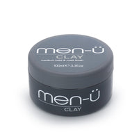 men-ü men-u hair CLAY 100ml, mens hair products – Great for matt, choppy and dishevelled styles. SIGNATURE WATERMELON FRAGRANCE - Mens hair wax w/medium hold & matt finish. Single walled 100ml styling puck