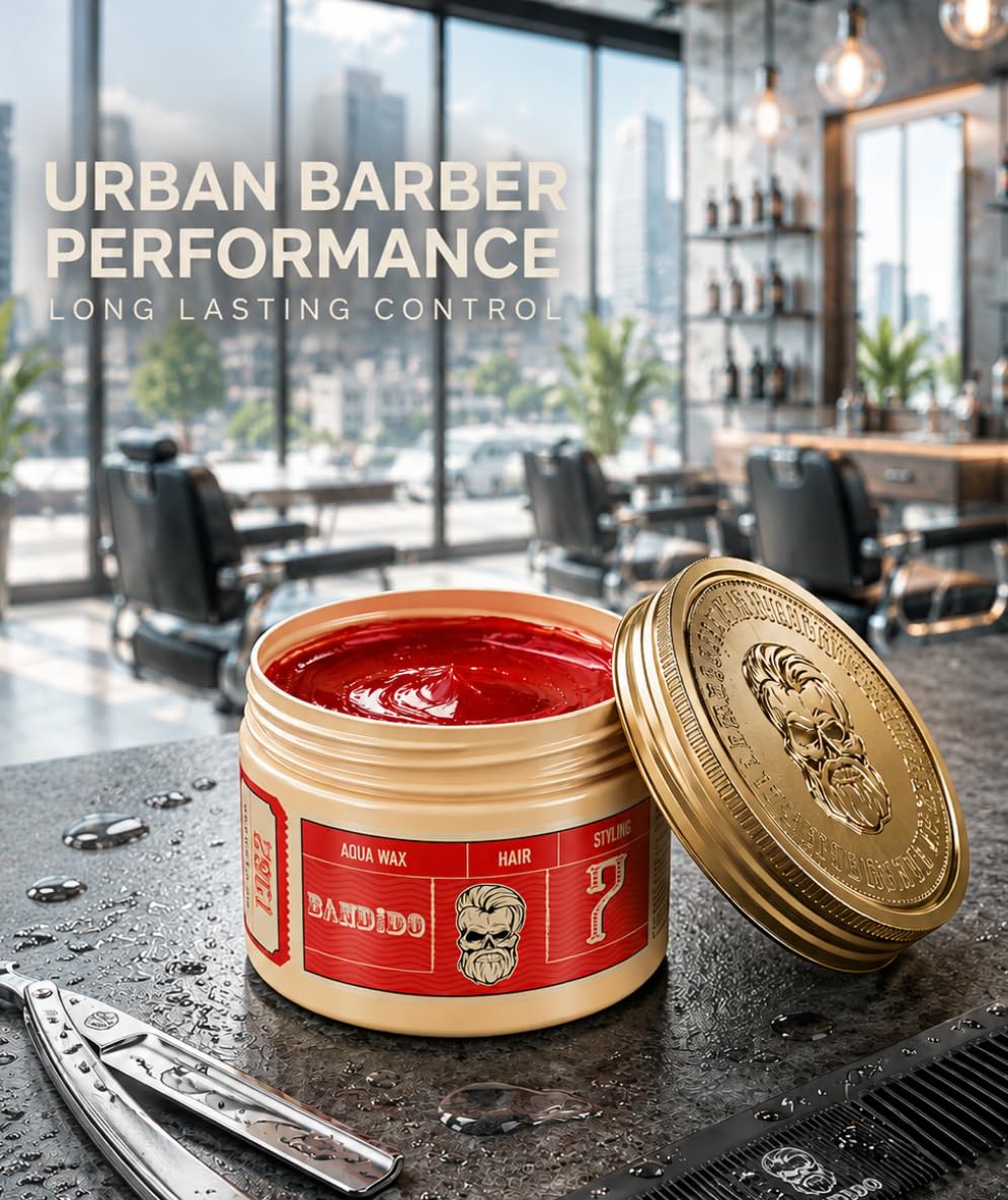 Bandido Hair Styling Aqua Wax No.7 Red 125 ml | Shine Look | Strong Hold | Hair Wax Men