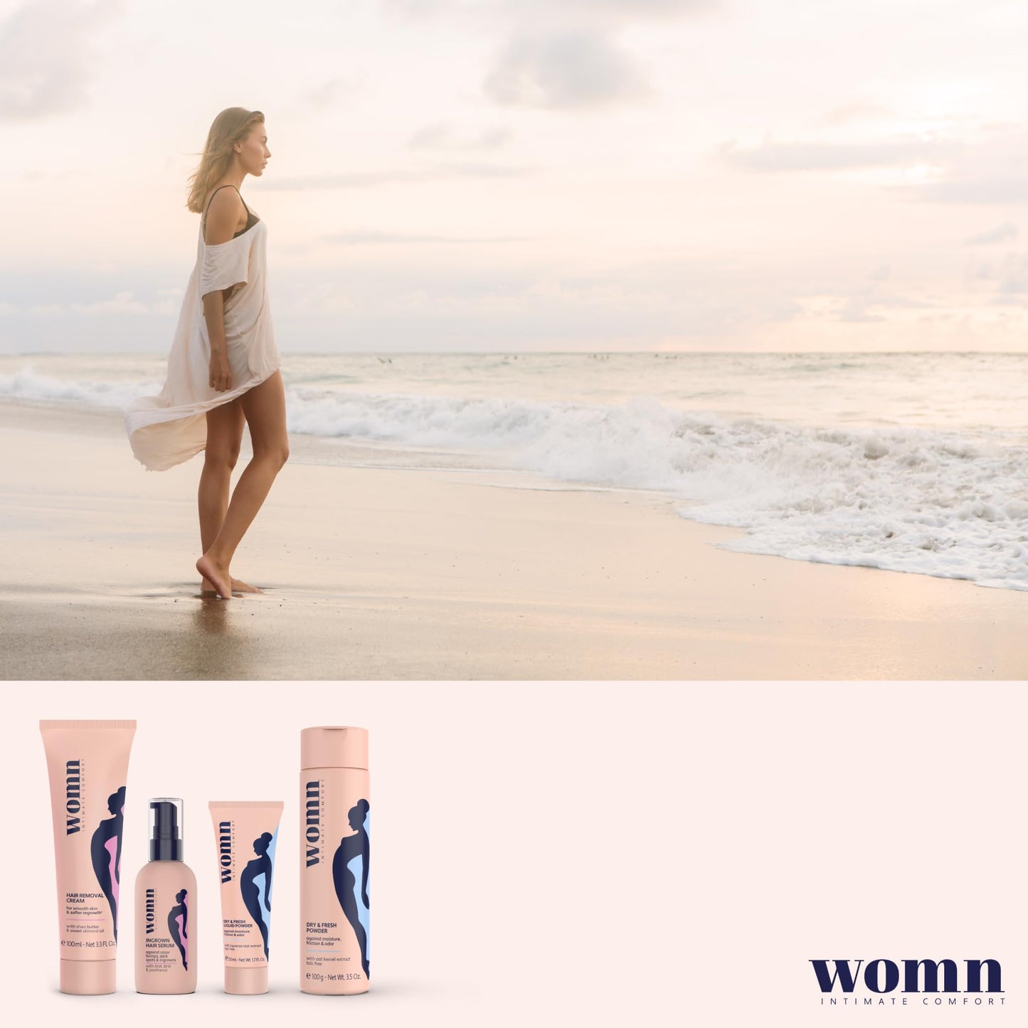 womn Liquid Body Powder for Women – Against Sweat, Chafing & Odour 50 ml