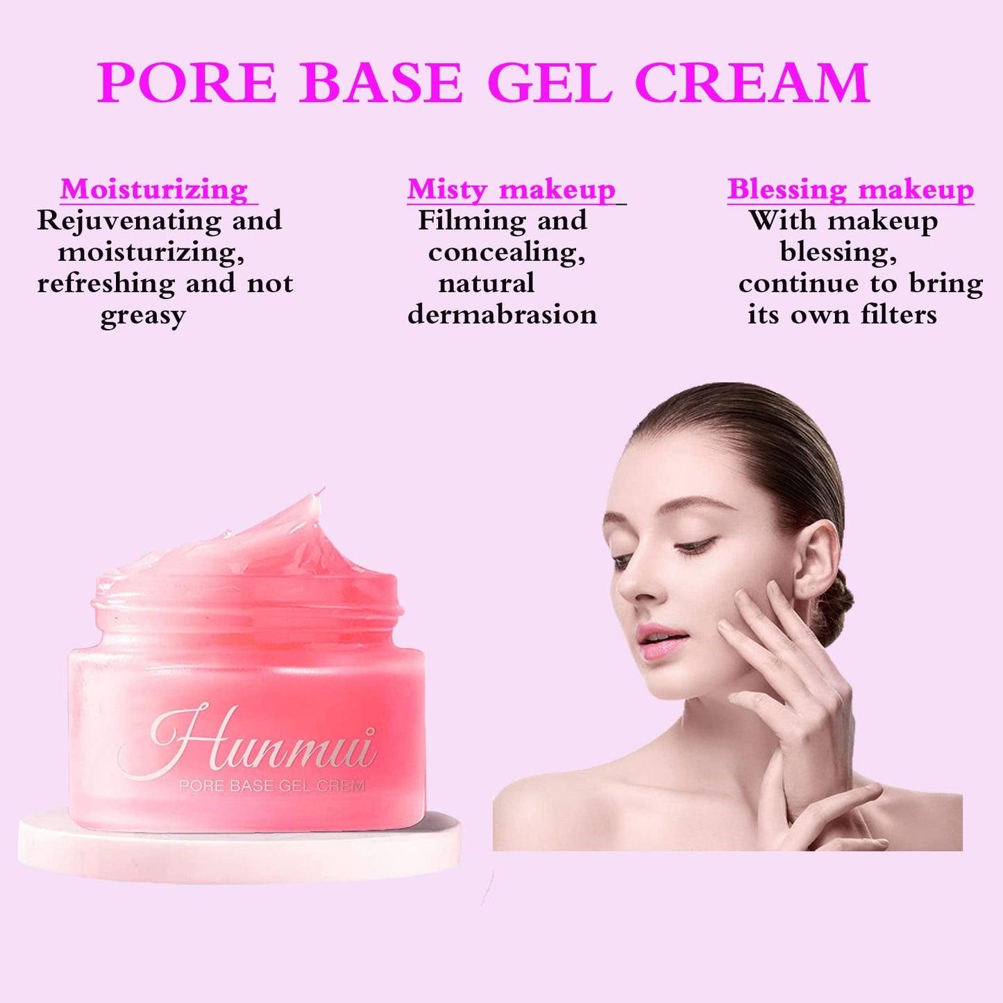 Alelyer Pore Primer Gel Cream,Face Makeup Pore Shrink Cream,Moisturizing Makeup Primer, Magical Perfecting Base Face Primer Under Foundation,Pore Base Gel Cream Invisible Pores Face Primer