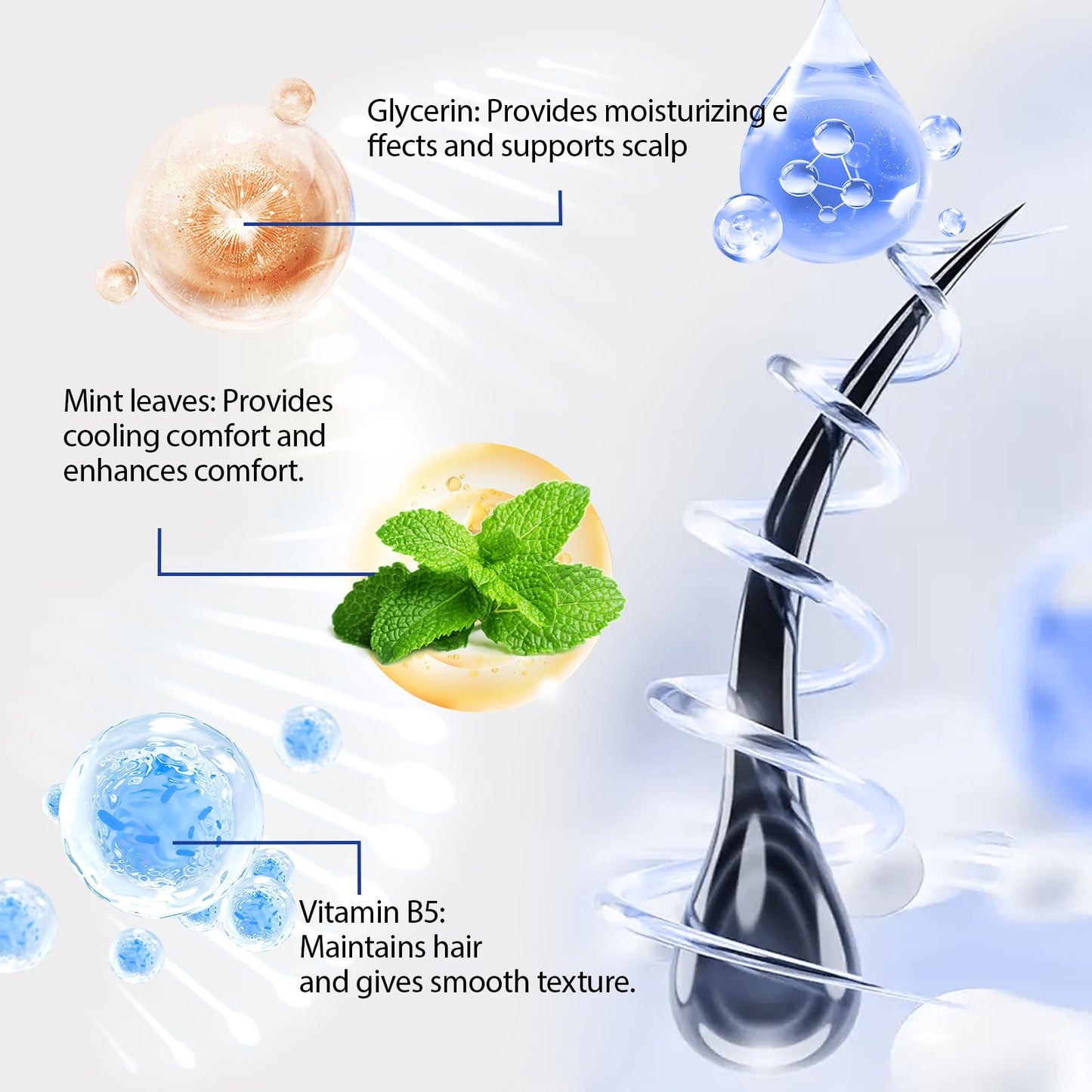AuraAnge 2PCS Scalp Cooling Hair Ampoule, Scalp Serum & Hair Growth Serum for Men & Women – Top-of-Head Protector with Roller, Non-Greasy, Improves Shine & Cleans Surface, 20g