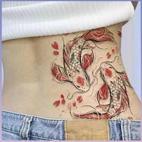 Nirbffo Fish Cat Bird Tiger Temporary Tattoo for Women 5Pieces