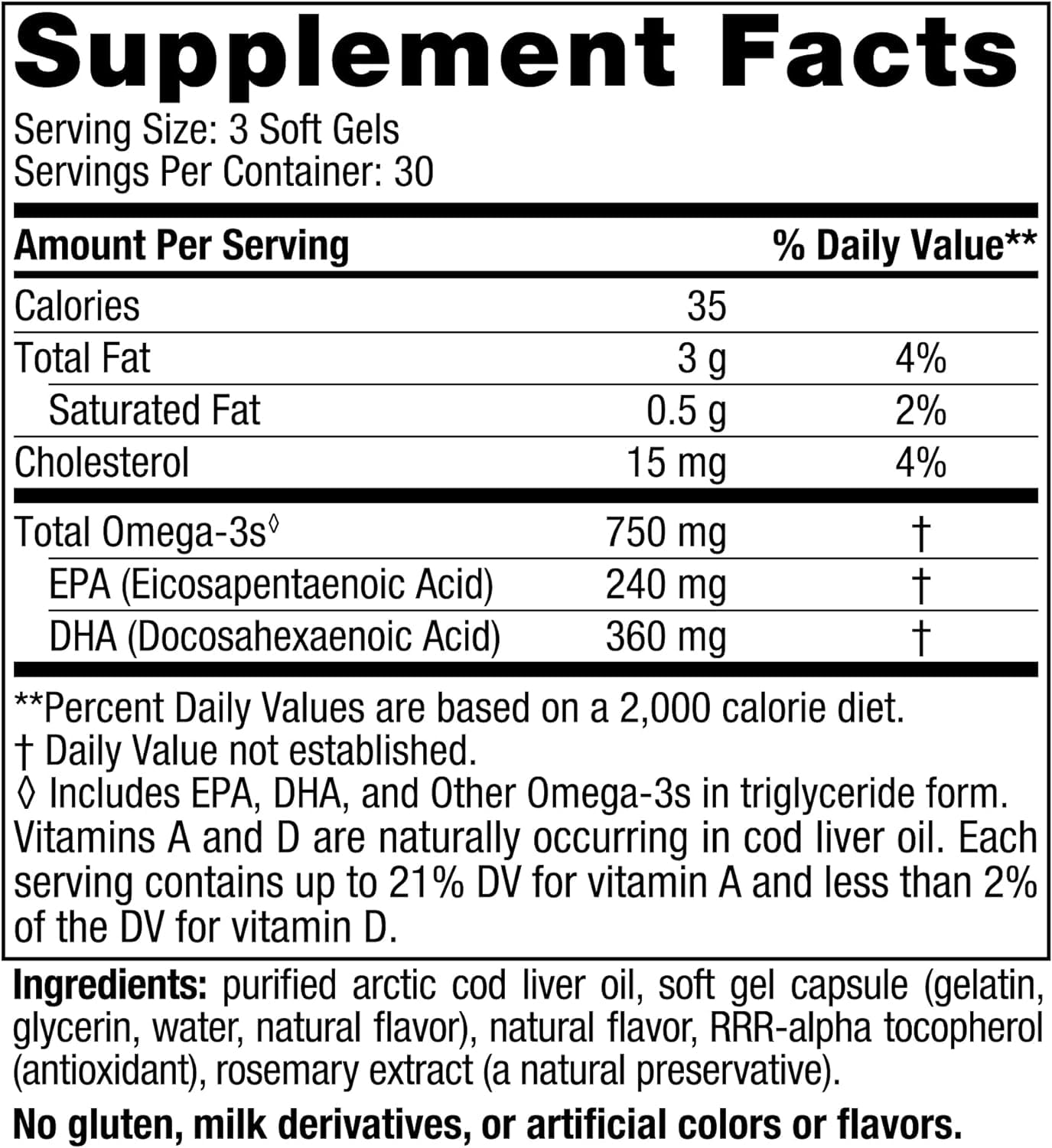 Nordic Naturals Arctic Cod Liver Oil, Lemon - 90 Soft Gels - 750 mg Total Omega-3s with EPA & DHA - Heart & Brain Health, Healthy Immunity, Overall Wellness - Non-GMO - 30 Servings