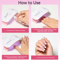 Makartt LED Mini Nail Lamp - Professional Nail Curing Dryer UV Lamps for Light with 60s Timer USB for Glue Gel X Nail Polish Acrylic Powder for Travel Home and Salon