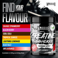 Warrior Creatine Monohydrate Powder 500g (166 Servings) – Pure Creatine Powder, Easy Dissolve Micronised Creatine (Not Creatine Gummies or Tablets), Vegan Creatine for Women & Men (Unflavoured)