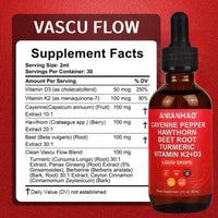 ANIANHAO Cayenne Pepper Drops, 120ml Gleame Cayenne Pepper Drops, Hawthorn Berry, Vitamin D3 K2 Beet Root Powder, Ceylon Cinnamon, Turmeric Curcumin, Organic Panax Ginseng, Berberine 2 Bottles