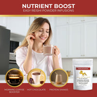 Addictive Wellness Reishi Mushroom Extract Powder + Spores (50/50 Blend) Wood Grown Pure & Potent Wildcrafted Ganoderma (100 Grams)