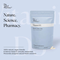 The Naked Pharmacy | Vitamin D3 Supplements | for Immune System | Bones, Joints & Teeth | with Natural Prebiotic Baobab | High Strength | No Additives | Vegan | 60 Capsules