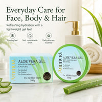 Ammuri Organic Aloe Vera Gel 300ml – 100% Pure Natural Cooling Moisturiser for Face, Hair & Body | Hydrating After Sun Lotion for Dry Skin | Non-Sticky Soothing Gel, Vegan & Cruelty-Free