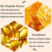 GEEWHILE Lip Mask Honeybalm Lip Balm, Propolis Moisturizing Lip Care Cream for Day&Night Lip Care, Lip Line Reduce, Hydrate & Plump Dry, Chapped Lips