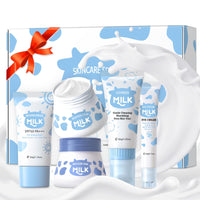 MIZEEYE Milk Skin Care Sets & Kits For Teen Girls, Skin Care Gift Set For Women, Shrink Pores & Moisturizing, Face Skincare Kit With Hyaluronic Acid, Alpha Arbutin For Fine Lines, Acne.