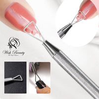 wish beauty,the royal elegance Triangle Cuticle Pusher Metal Scraper & UV Gel Nail Polish Remover Tool By Wishbeauty - Nail Polish Cleaner Tool - Stainless Steel Manicure Sticks for Removing Gel Nail Polish Peeler Art Remover