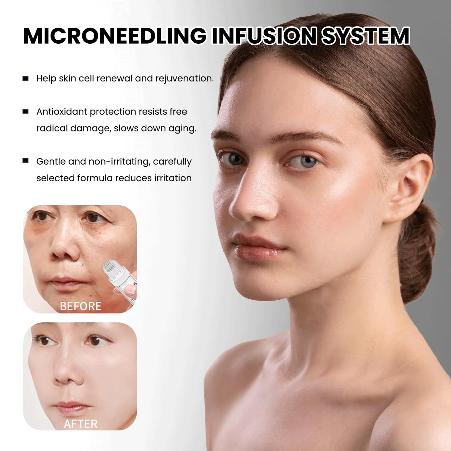 BloomBelle Micro Infusion Facial System, Hyaluronic Acid Microneedling Serum Rejuvenates, Anti-Aging Serum Set, Reduces Wrinkles, Micro Infusion System Enhances Elasticity, Deep Hydration for All Skins