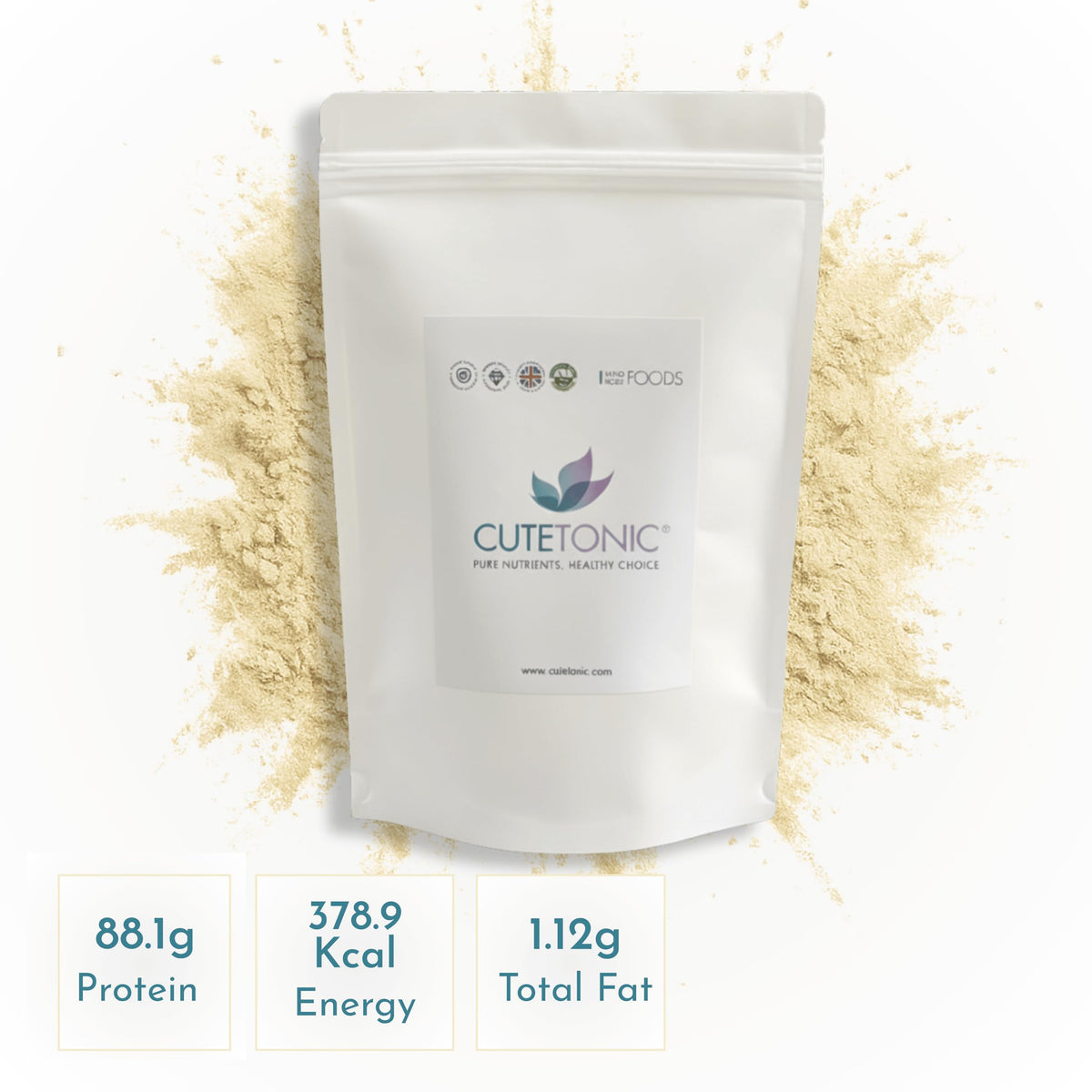 Cutetonic® Organic Rice Protein Powder 100% Pure (500g)