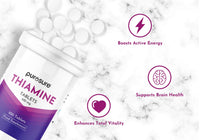 PuroSure Vitamin B1 Thiamine 100mg Tablets – Pack of 100 - for Heart, Immune and Psychological Function & Energy Release