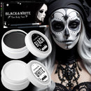 MAINT-CÖLLINTEC White Black Face Paint Makeup Halloween 100g, Halloween Make Up Kit Kids Adults, Halloween Face Paints Kit for Children, Skeleton Zombie Clown Makeup Halloween, Body Paint for Fancy Dress, Festivals