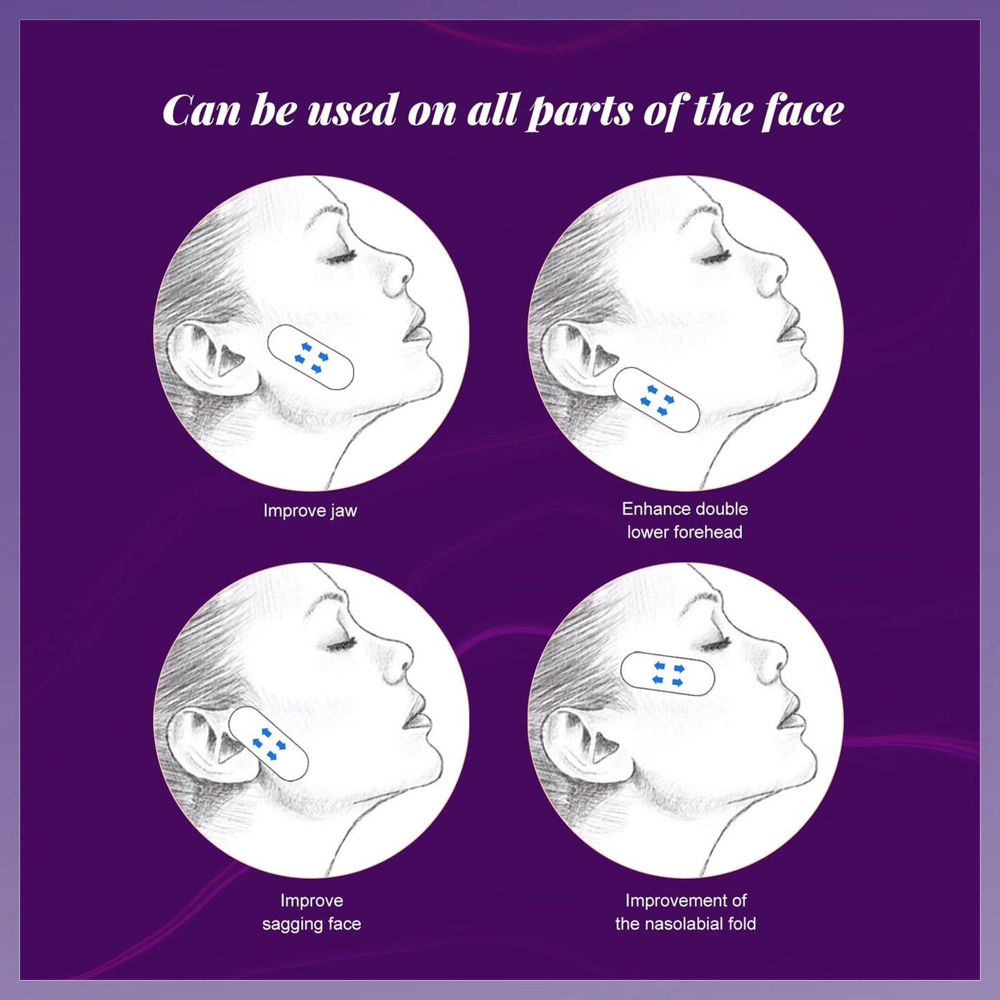 V Edge Patches Face Lift Tape Lifting Waterproof Elasticity Stickers (60 Pcs) - Invisible Anti Wrinkle Makeup Face Lift Tools for Wrinkle Hide & Double Chin Face Instant Makeup Uplift