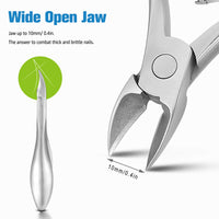 FERYES Toenail Clippers for Thick Nails, Toe Nail Clipper for Ingrown Hard Toenails, Professional Podiatrist Heavy Duty Toenail Scissors for Seniors,Women,Men, Silver