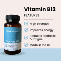 Your Good Health Co. Your Good Health Co – Vitamin B12 | Vegan | High Strength Formula | Support Energy Production and Reduce Tiredness & Fatigue | Tablet | 30 Day Supply