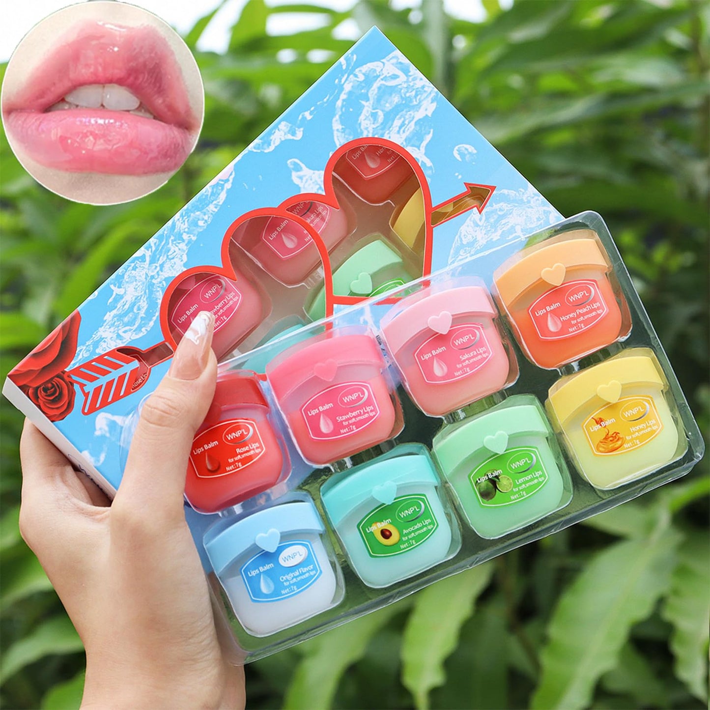 Tianyue Moisturizing lip balm set, 8 lip balm sets, lip balm set, For day and night lip care, Repair dry and peeling lips-Reduce lip lines and wrinkles