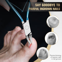 FERYES Ingrown Toenail Clippers Straight Blade Toe Nail Clippers for Thick Nails for Seniors, Stainless Steel Nail Clippers for Thick Toenails - Ultra-Slim 16mm Blade Fingernail Clippers