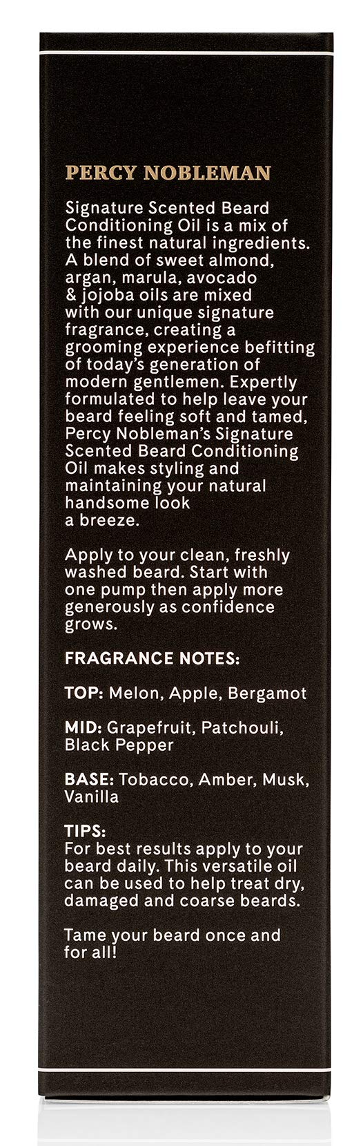 Percy Nobleman Beard Oil – 99% Naturally Derived Conditioning Oil with Signature Scent – Softens, Nourishes & Reduces Beard Itch – Vegan, Non-Greasy & Fast-Absorbing – Made in England (100ml)