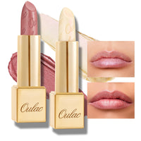 Oulac OULAC Metallic Shine Glitter Lipstick Set, Nude High Impact Lipcolor, Lightweight Soft and Ultra Hydrating, Long Lasting, Vegan 13+27